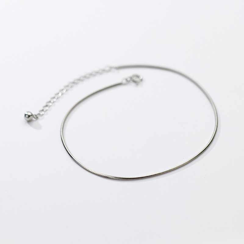 KAMIRA Real 925 Sterling Silver Vintage Simple Snake Bone Chain Anklet for Women Party Classic Elegant Foot Popular Fine Jewelry
