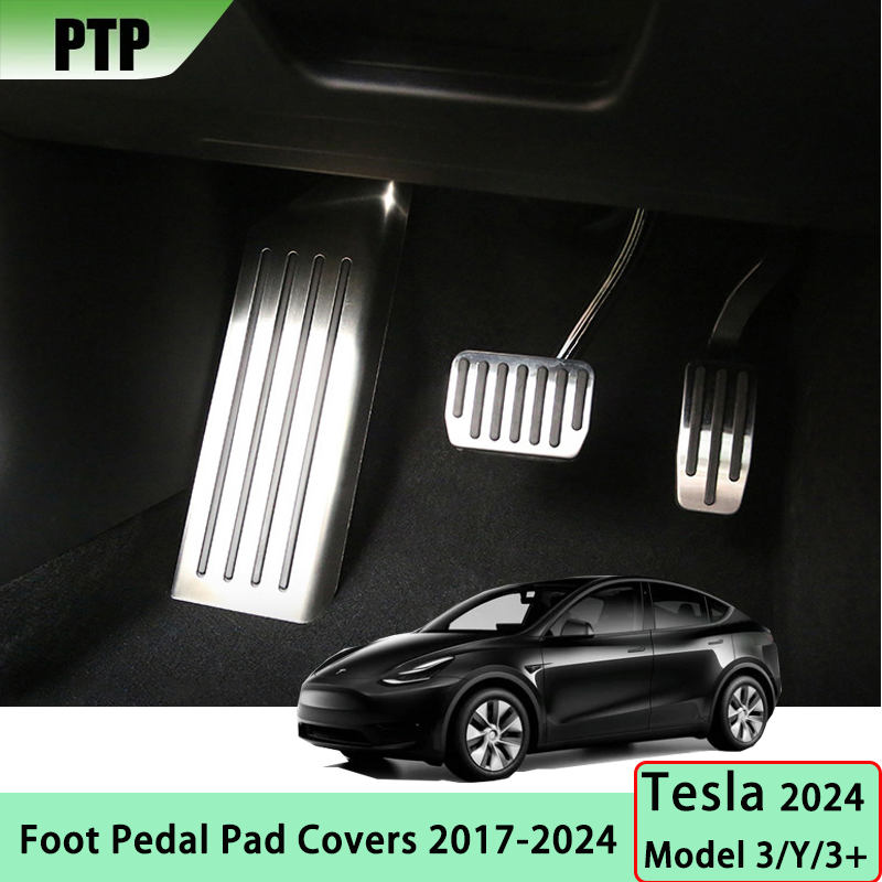 Model 3 Aluminum alloy Foot Pedal for Tesla Model Y 2023 Car Accelerator Gas Fuel Brake Rest Pads Mat Cover Accessories Styling