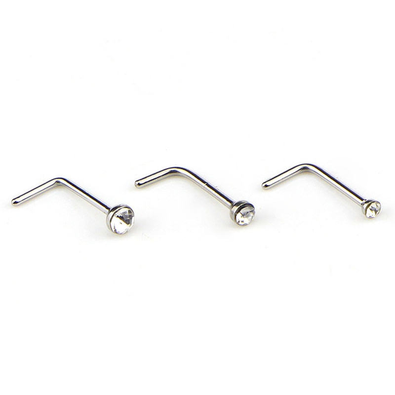 20/24/60pc Punk Titanium Opal Stone Piercings Nostril Nose Ring Nose Stud Septum Ring Nez Earring Gauges Septo Earrings Piercing