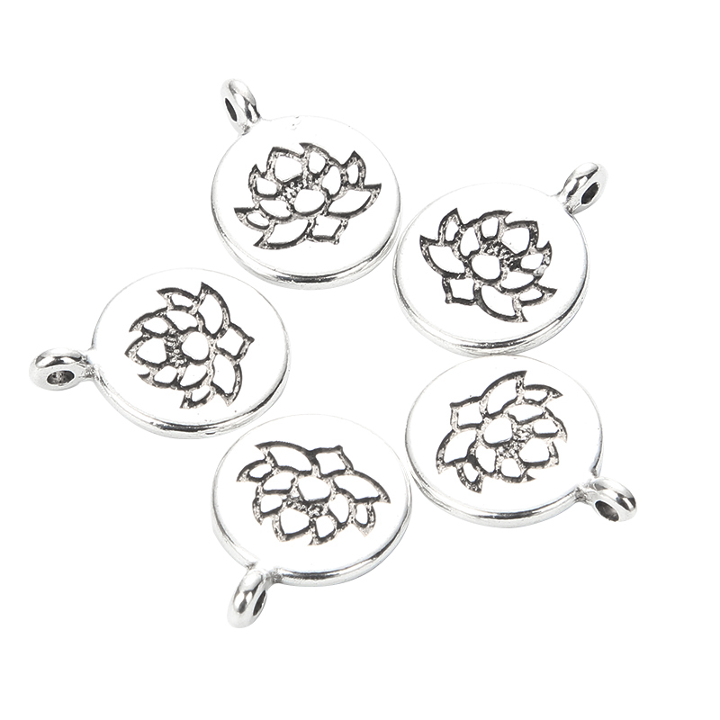 10pcs/lot Antique Chakra Charm Yoga OM Buddha Lotus Charm Pendants For Jewelry Making DIY Findings Bracelet Accessorie