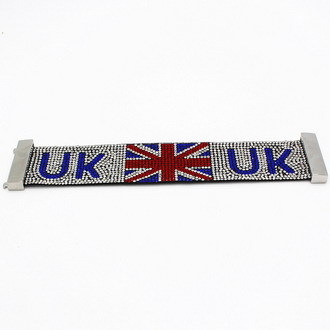 2015 Jewelry Bracelet Wrap Strass UK Flag Design Bracelet Magnetic Clasp Slake Bracelet Turkey Flag Design