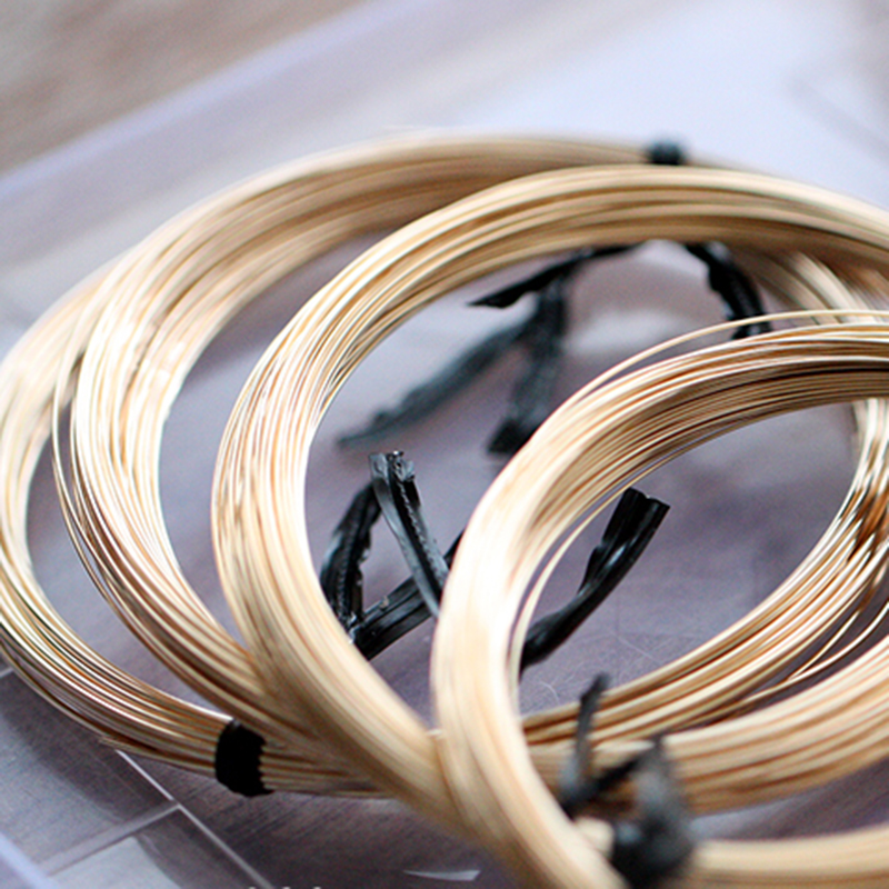 One Meter Half Hard/Dead Soft 14K Gold Filled Beading Wire Metel Thread 14K Gold Wire for Gold Jewelry Making Earring DIY