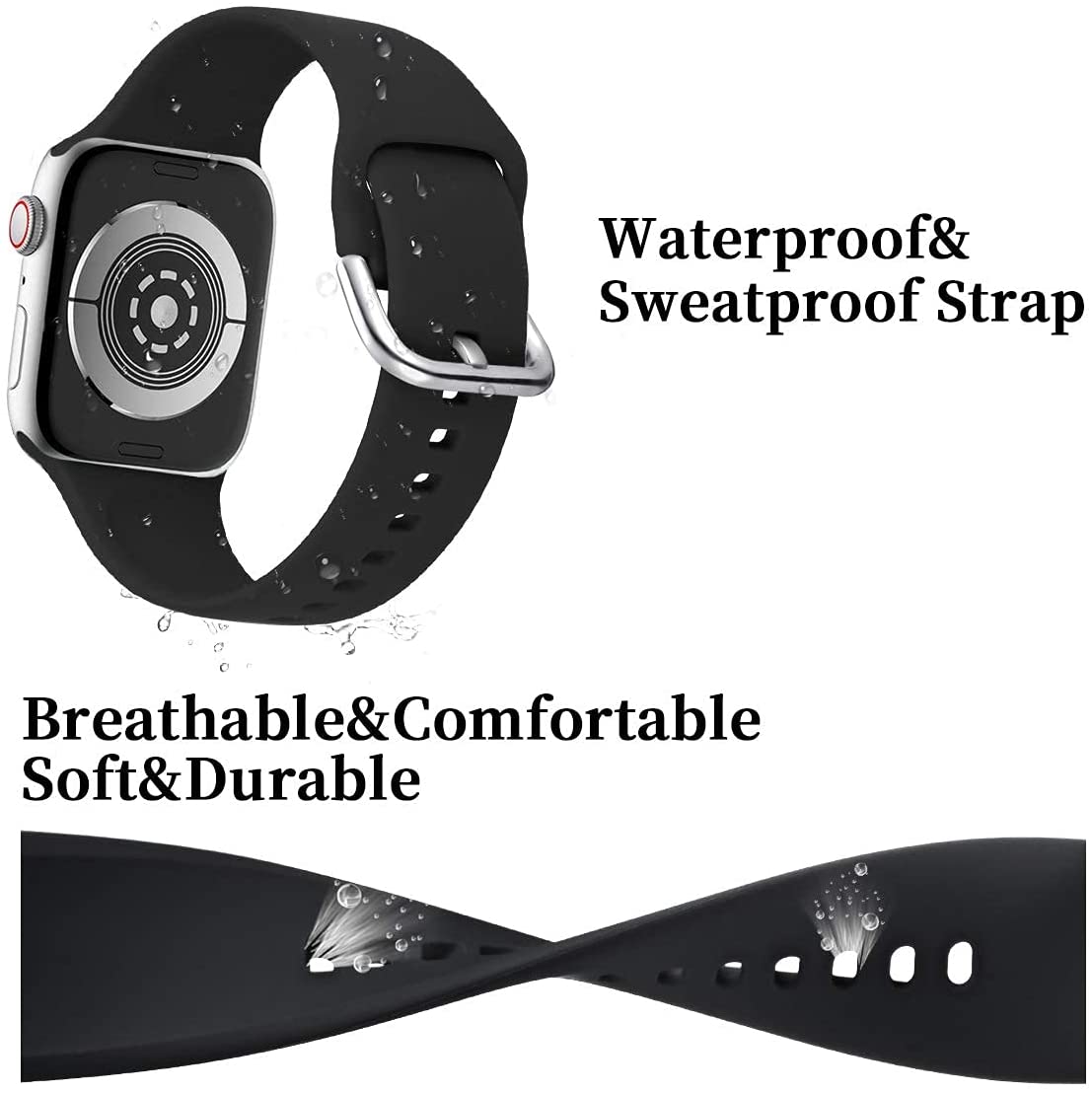 Silicone Strap For Apple Watch band 44mm 45mm 49mm 40mm 41mm 42mm watchband smartwatch bracelet iWatch series 3 5 se 6 7 8 ultra