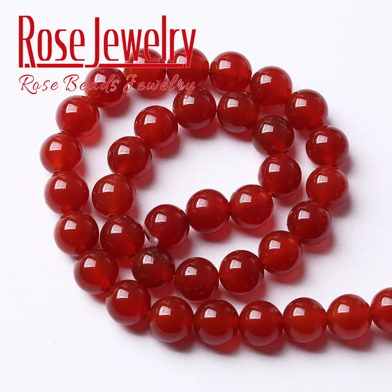 7A Real Natural Red Agates Onyx Beads Round Loose Spacer Stone Beads For Jewelry Making DIY Bracelets Necklace 4 6 8 10 12 14mm