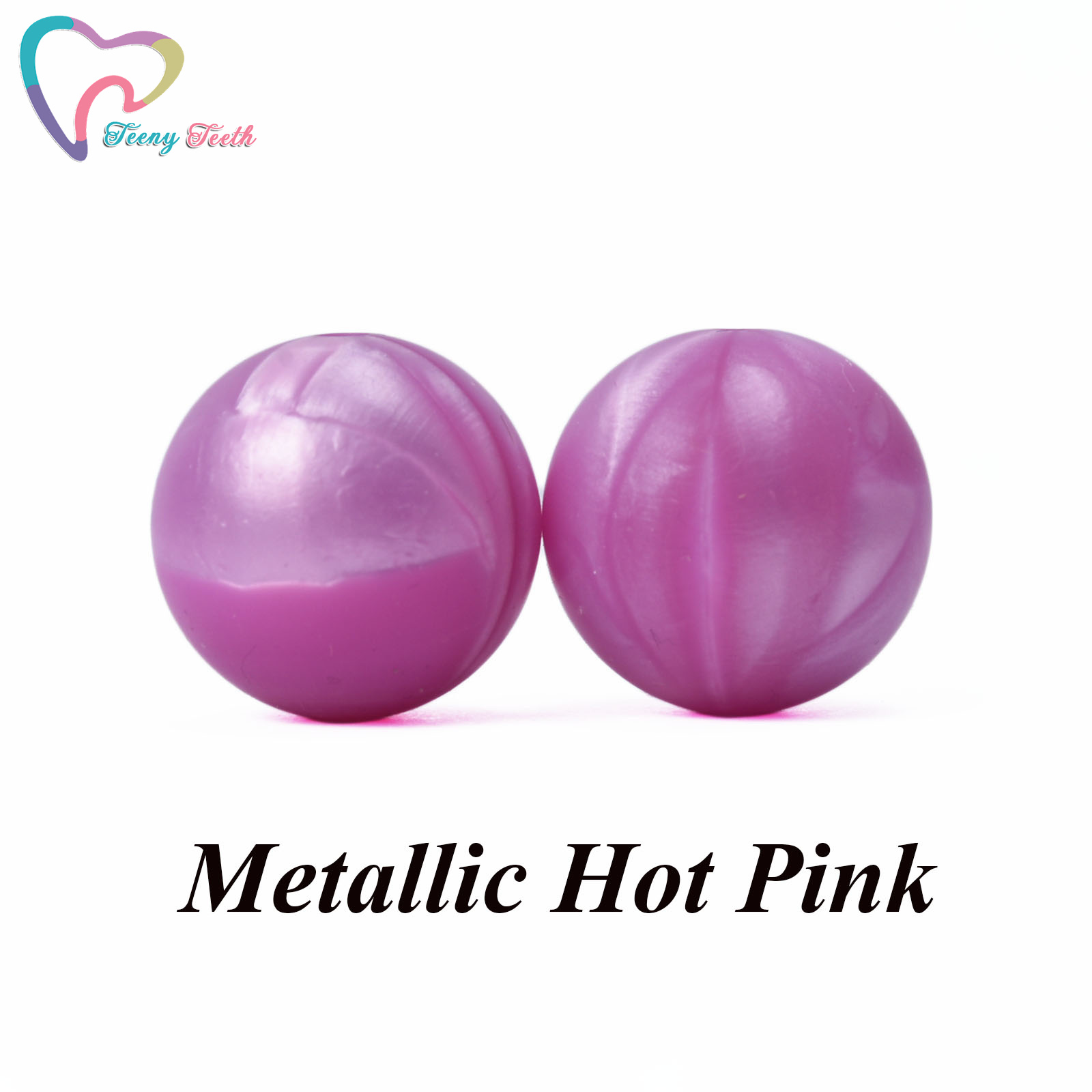 50PCS Marble & Metallic 12/15 MM Silicone Beads Safe Teether Round Baby Teething Chewable Beads For DIY Necklace Accessories Toy