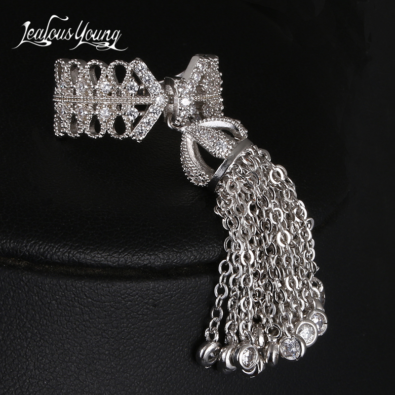 Famous Brand Royal Tassel Rings For Women Inlay Cubic Zirconia Adjustable Crown Ring bague femme AR015