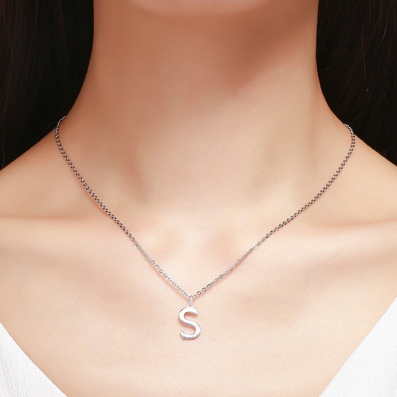 Real Pure 925 Sterling Silver Letters A-Z Initial Charms Pendant For Women Girls Pingente Undertale Gift For Friends Men Jewelry