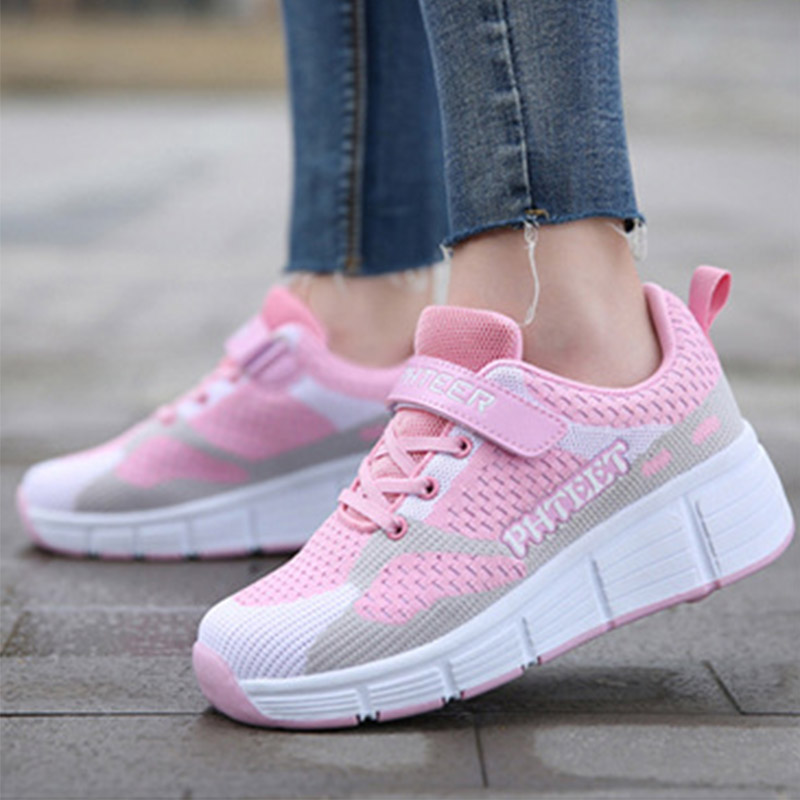 New Kids 2 Wheels Roller Skates Sneakers Shoes Skating Outdoor Blade Retractable Flying Shoes Child Girl Boys Breathable Silding