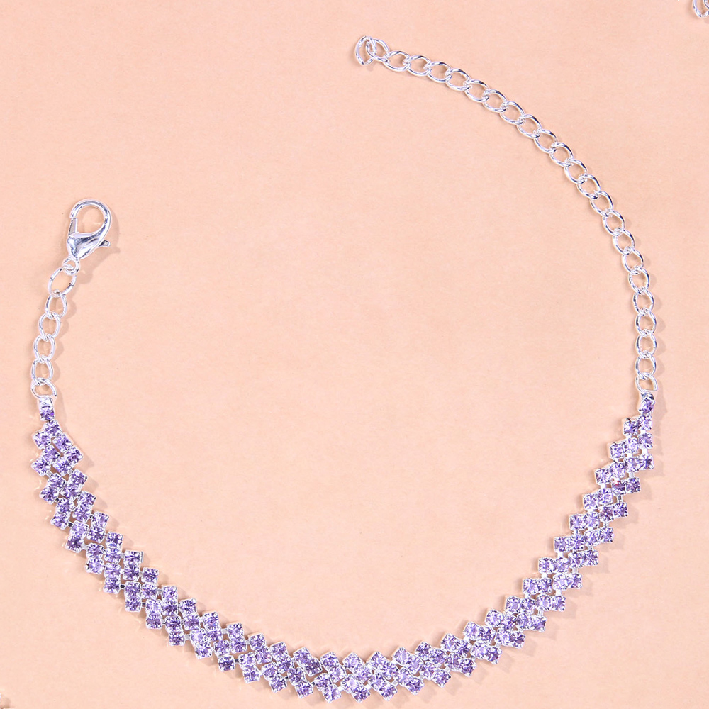 StoneFans Rhinestone Bohemian Lozenge Anklet Braclet Wholesale for Women Indian Cute Barefoot Sandals Beach Foot Jewelry Ankle