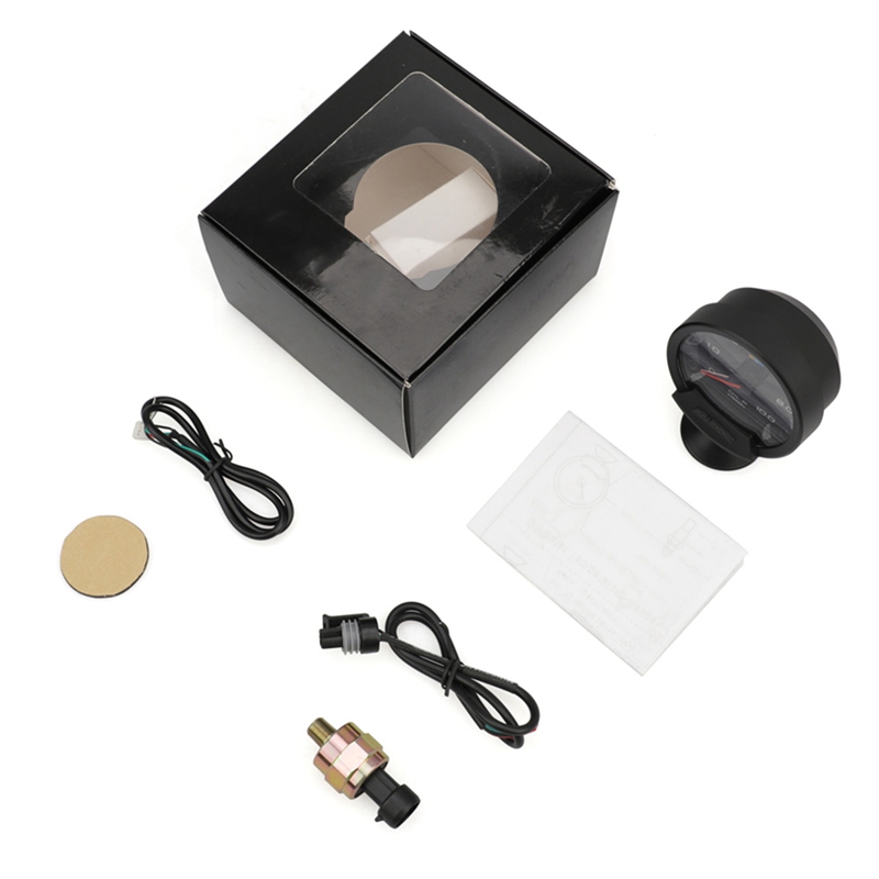60Mm 12V Auto Gauge Oil Pressure Gauge White Light With Sensor For Greddy