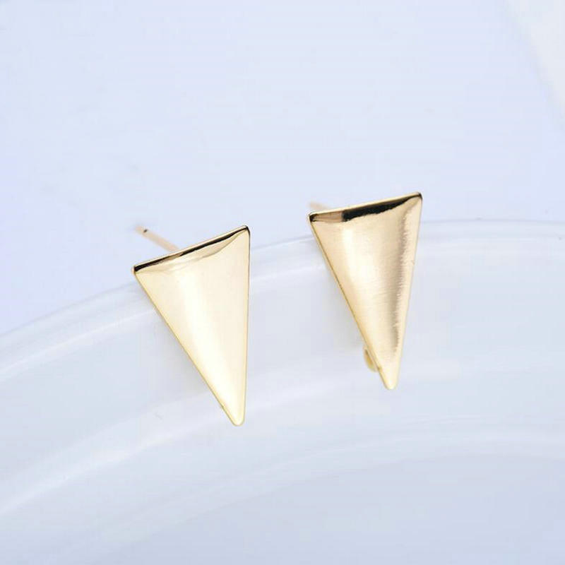 11.5*8 MM 14K Gold Plated Brass Triangle Stud Earrings High Quality DIY For Jewelry Making Finding Earrings Accessories