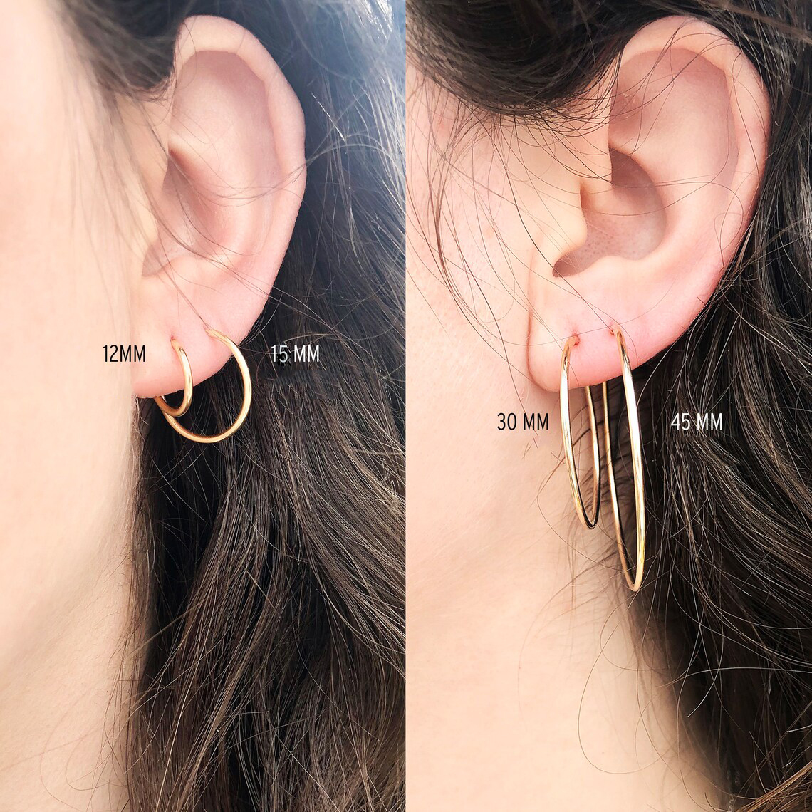 14K Gold Filled Basic Hoop Earrings 15MM/20MM/30MM Gold Hoop Jewelry Modern Hoop Earrings Brincos Minimalist Women Earrings