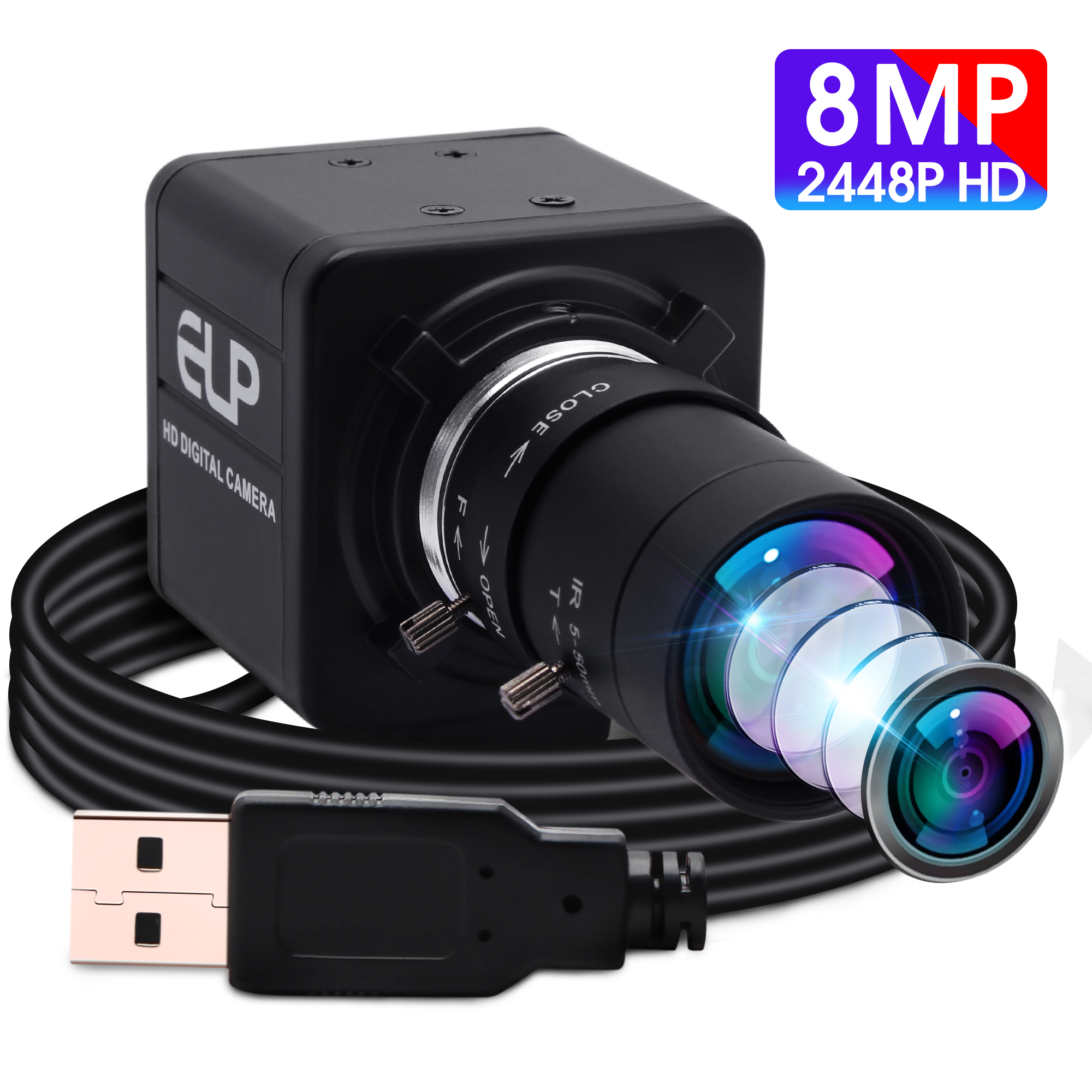 8Megapixel CCTV Varifocal 5-50mm Lens IMX179 PC Web Cam Windows,Android,Linux Raspberry Pi PC Webcam 8mp Mini USB Camera