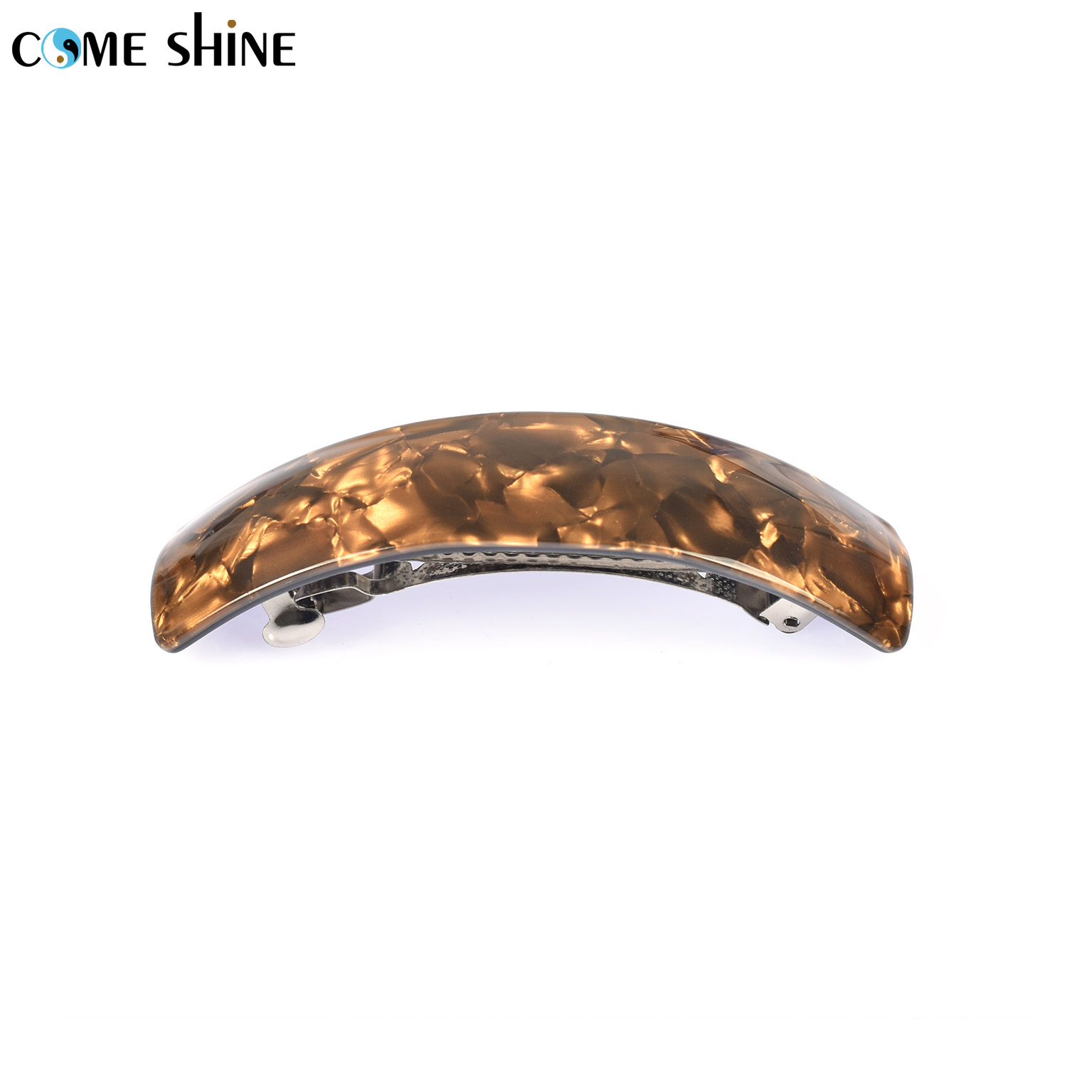 Come Shine 6 Pieces Set Retro Large Hair Barrettes Rectangular French Automatic Acrylic Hair Clips for Women Thick Medium Hair
