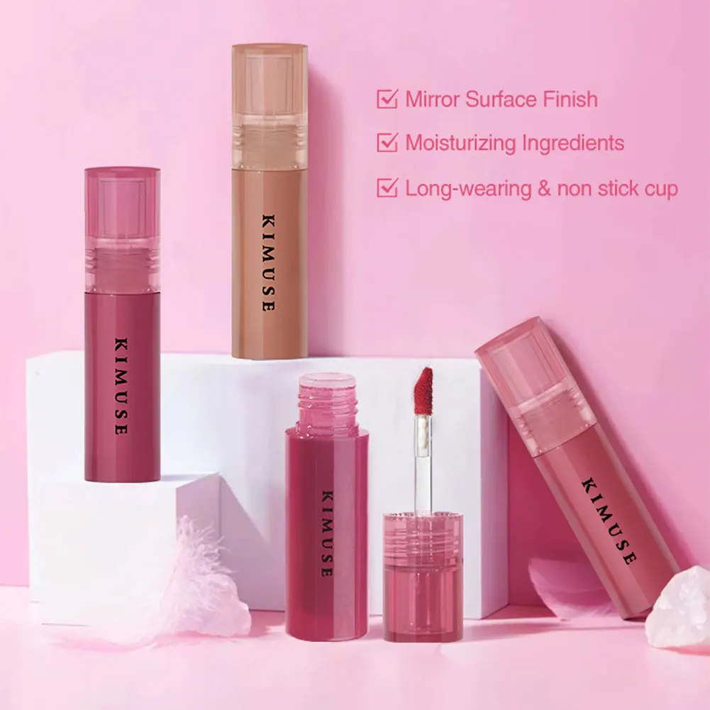 Mini 9 Colors Liquid Lip Gloss Waterproof Non-stick 24 Hours Long Lasting Velvet Matte Lipstick Lip Gloss Cosmetic Makeup Care