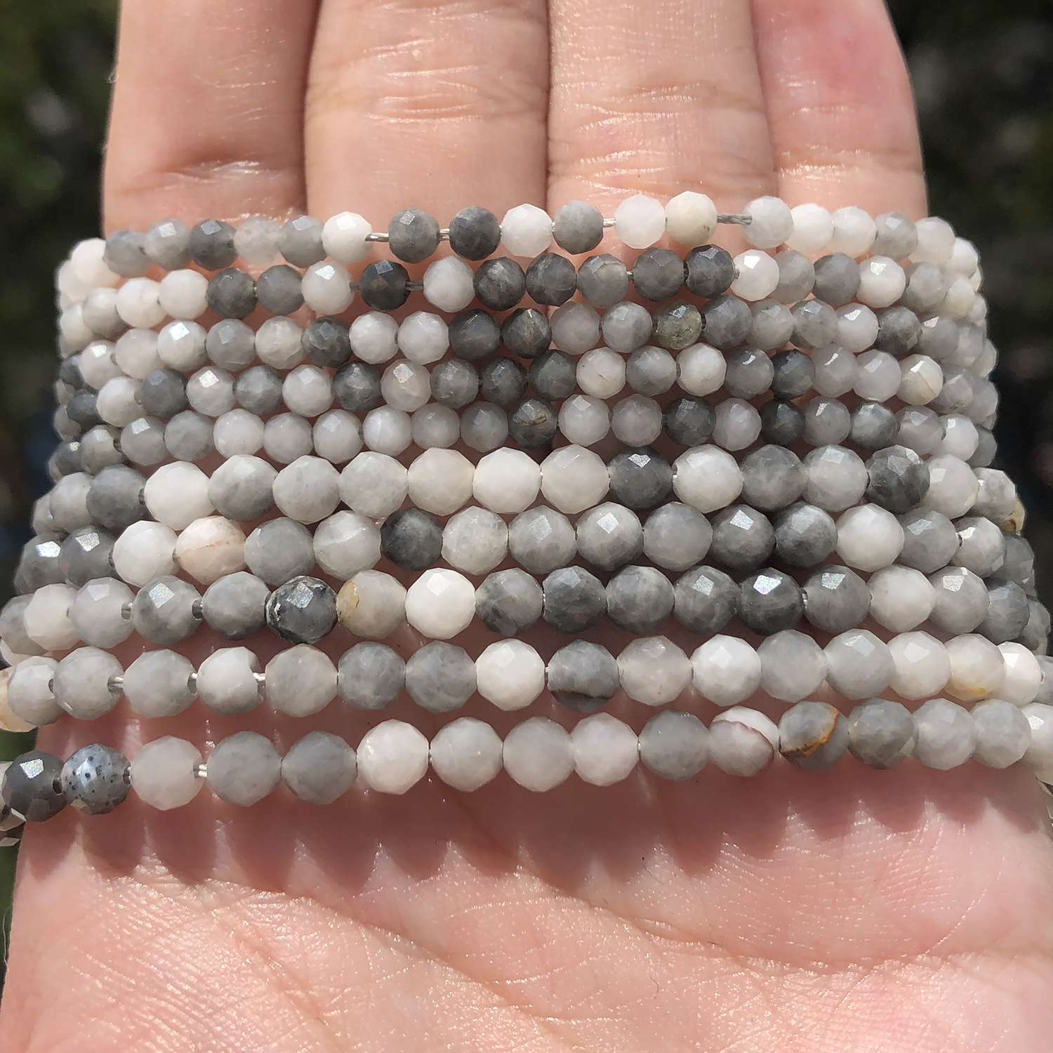 Natural Hawk eye Labradorite Gem tone 2 3 4mm Round Faceted Fine Loose Beads Accessories for Bracelet Earring DIY Jewelry Making