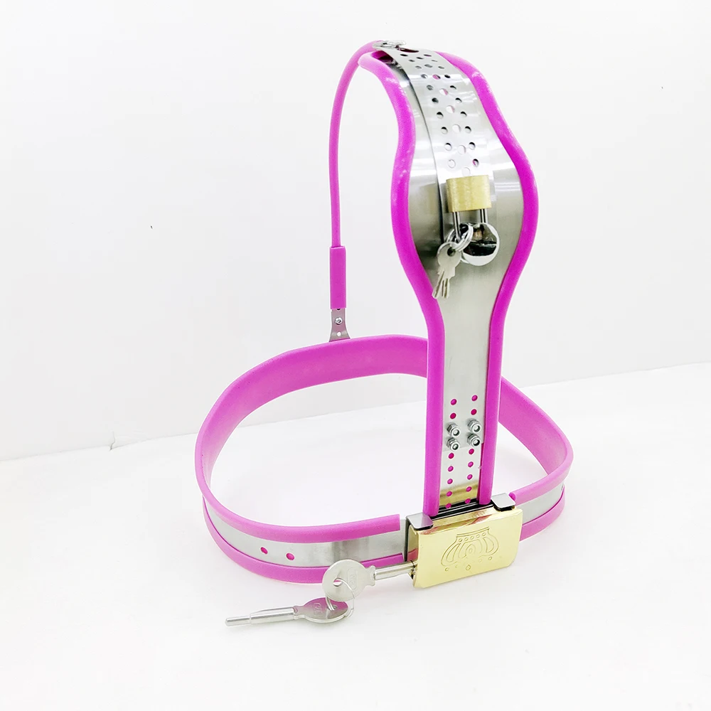 New Arrival Steel Silicone Female Chastity Belt Sexy Pants SexToys for Woman BDSM Bondage Lockable Metal Adult Slave lesbianToys