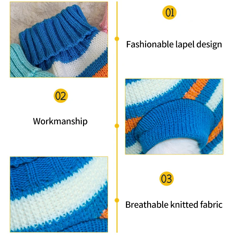 Winter Dog Sweater Puppy Dog Sweaters for Small Medium Dogs Pet Turtleneck Chihuahua Vest Knitted Puppy Cat Coat Yorkie Customes
