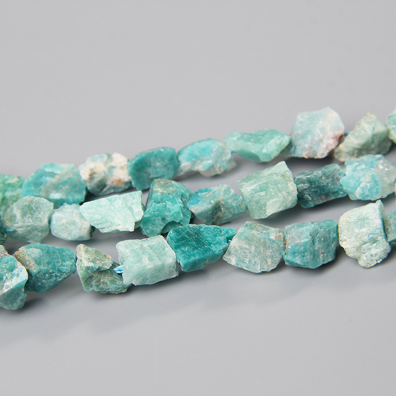 Freeform 7-11MM Real Blue Amazonite Stone Beads Irregular Semi-precious Minerals Stones Bead Nugget For Jewelry Making Handmade