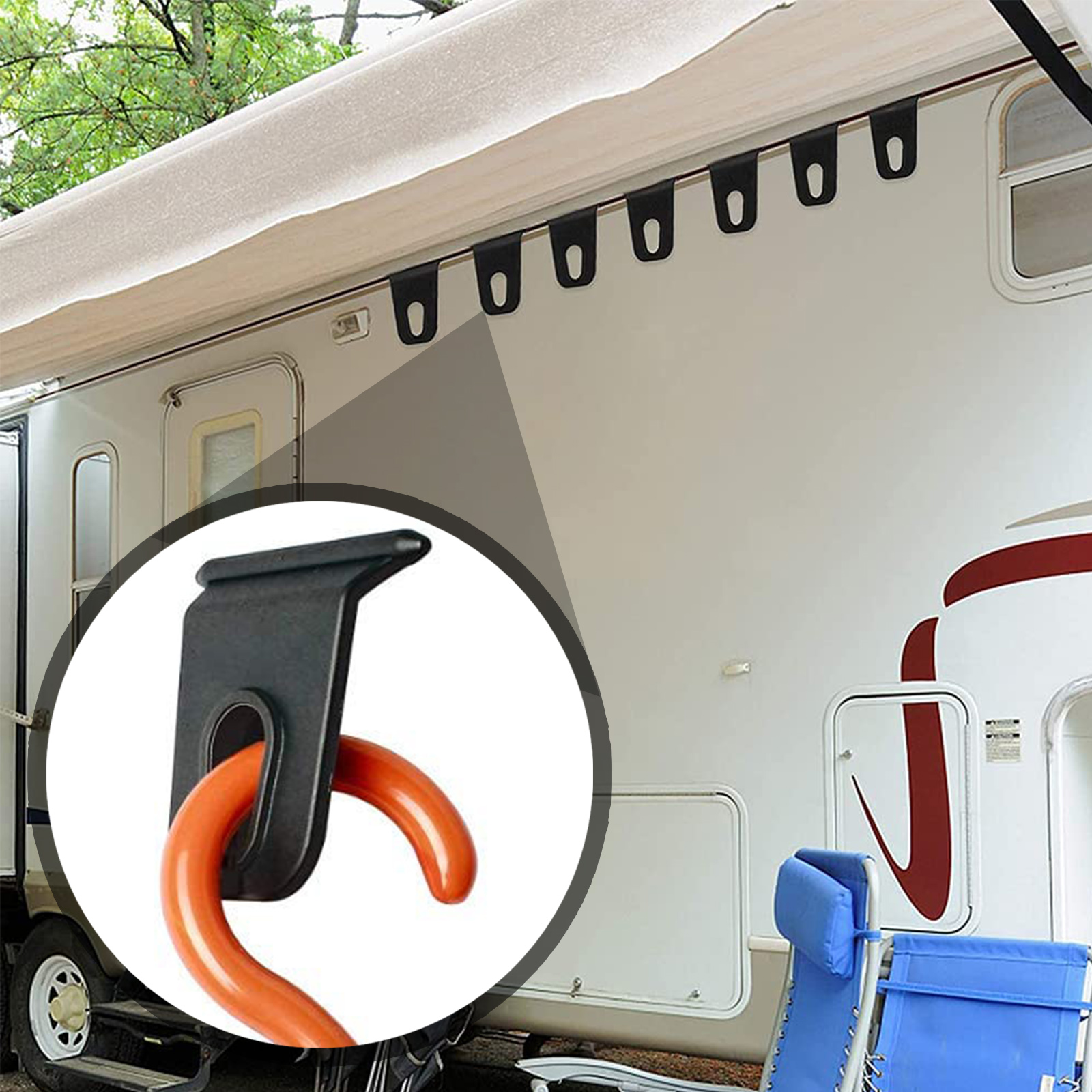 5Pcs RV Awning Hooks Awning Hanger Hook Hanging Clothes Party Light Holder for RV Motorhome Campers Accessories