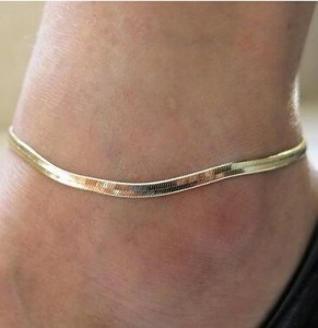 Foreign Woman Sexy Thin Metal Chain Anklets Scale / Upscale Beach Sandals Snake Bone Chain Bracelet Foot Jewelry Tobillera