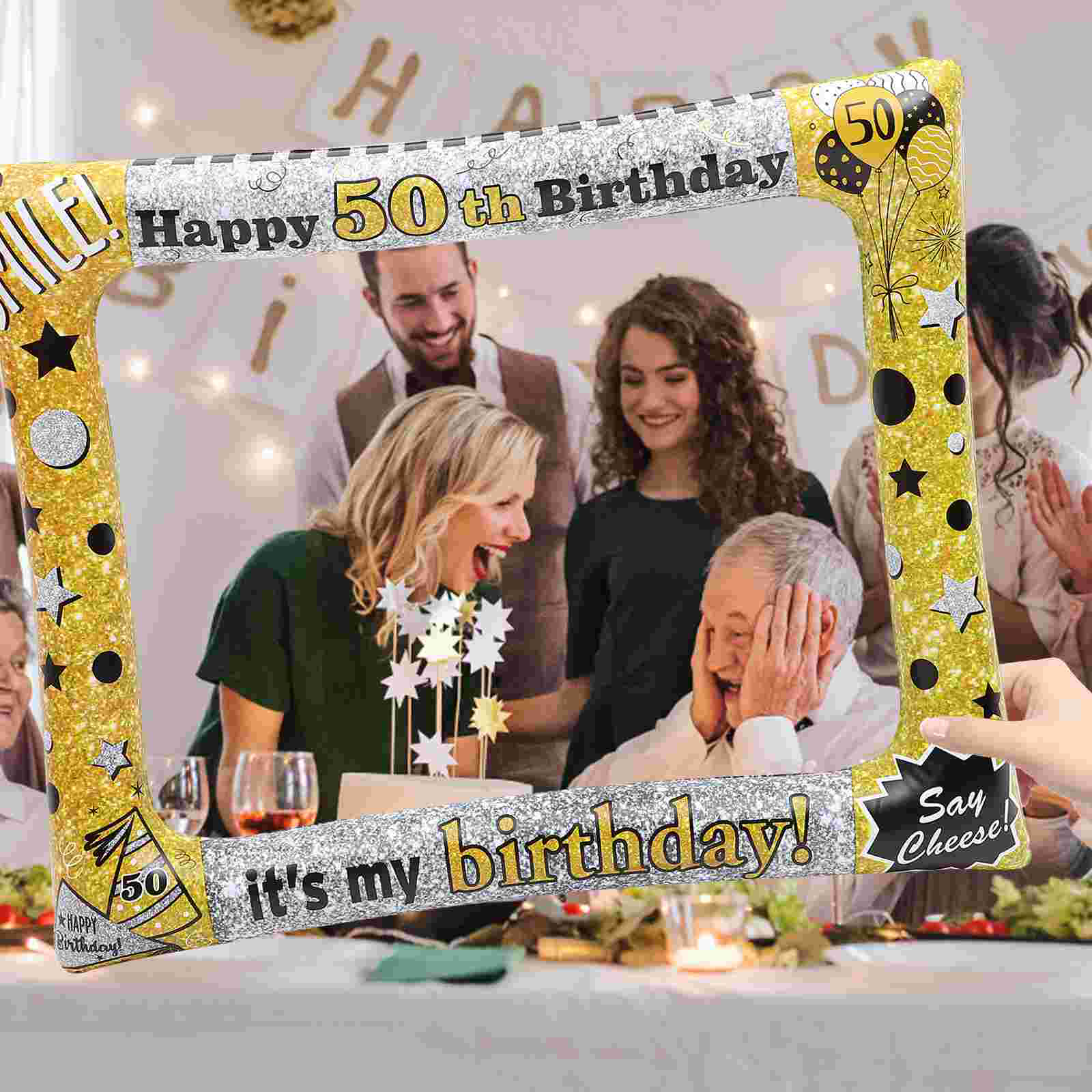 Balloons Birthday Inflatable Photo Frame PVC Fun Booth Props Decorate Party Gift Baby