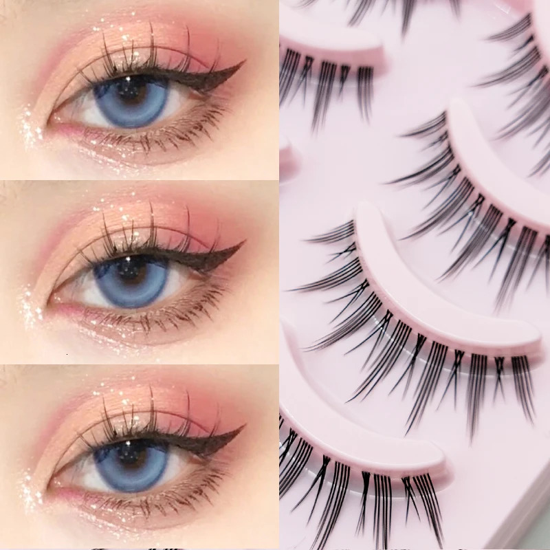 Manga Lashes Soft Natural Eyelashes Thick False Eyelashes Manga Eyelashes Daily Dating Makeup Eyelashes Lashes Wispy 240624