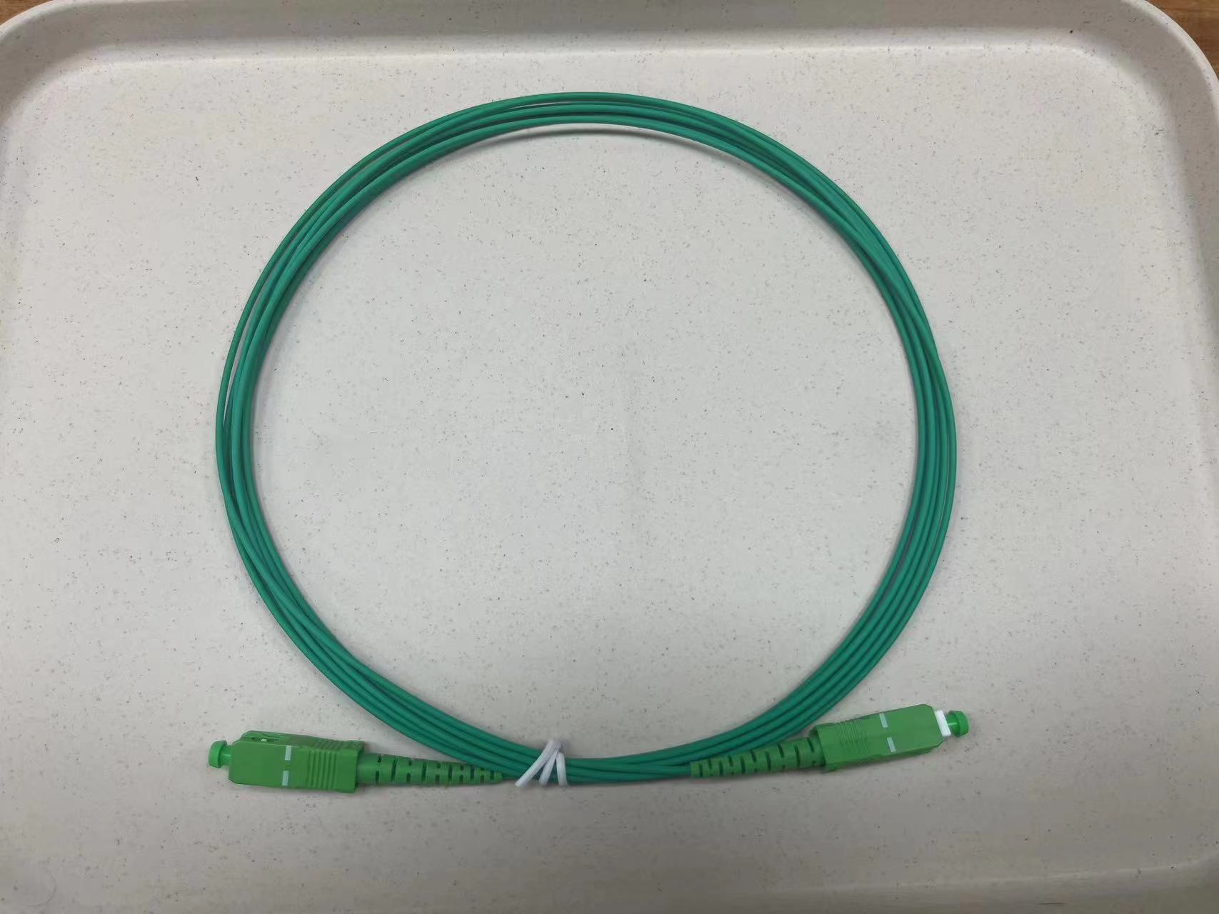 FASO 50 Pcs 4 Meter SC/APC-SC/APC Singlemode G657A2 Simplex 1.6mm Diameter Green Fiber Optic Path Cord For France