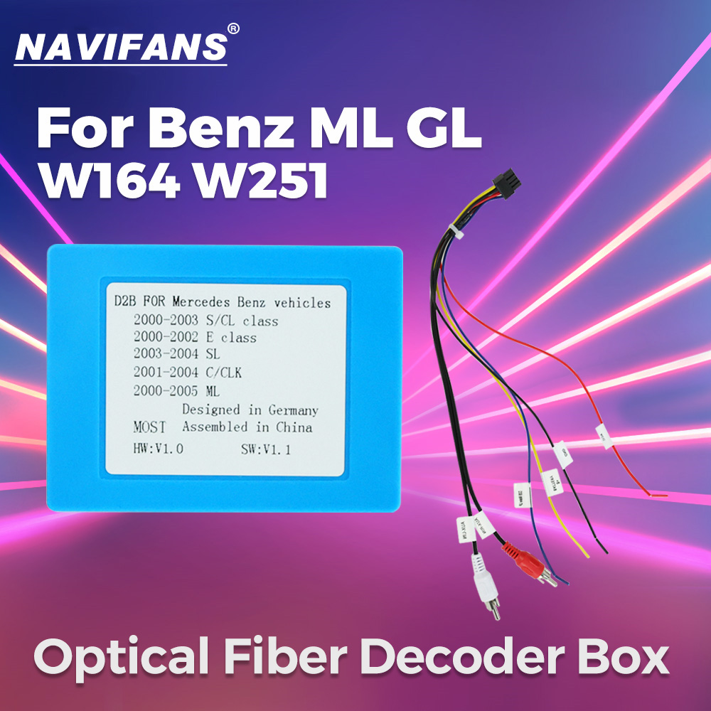 Navifans Car Stereo Radio Optical Fiber Decoder Most Box for Mercedes Benz ML/GL/R Series and for Porsche 911/boxster/Cayenne