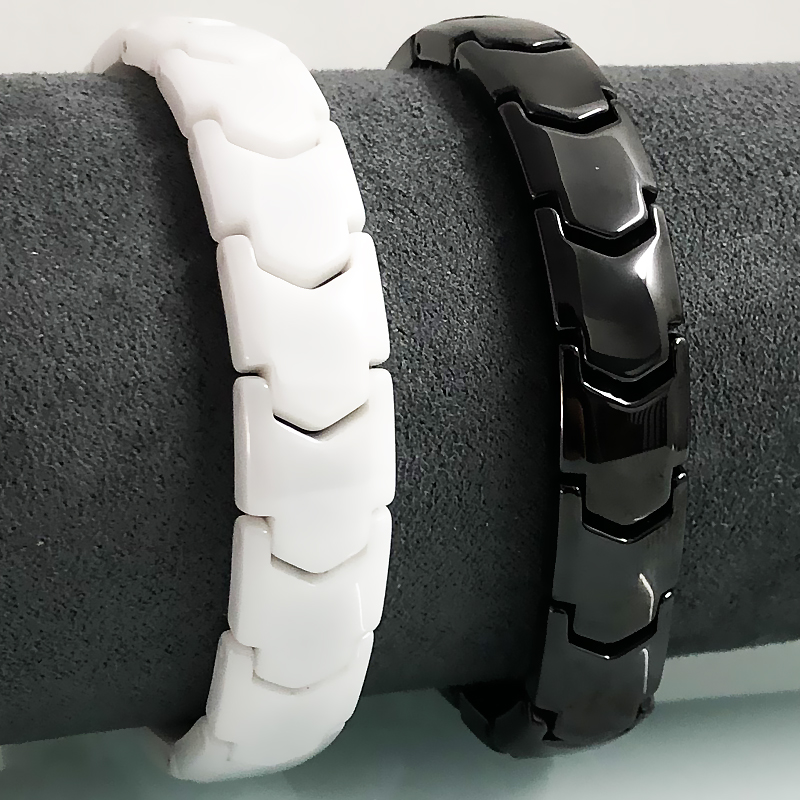 Elegant White Ceramic On Hand Bracelets Men Women Health Care Hematite Magnetic Therapy Bracelet Homme Wristband Armband Jewelry
