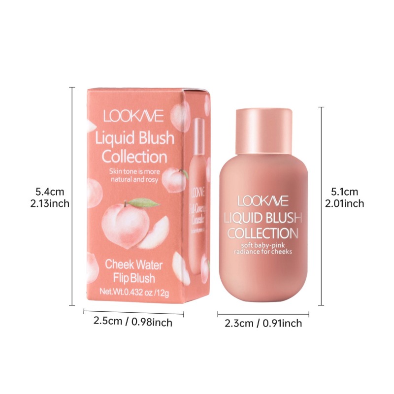 Glossier Peach Liquid Blush Waterproof Velvet Natural Cheek Blush Makeup Brighten Highlighter Professional Korean Cosmetic