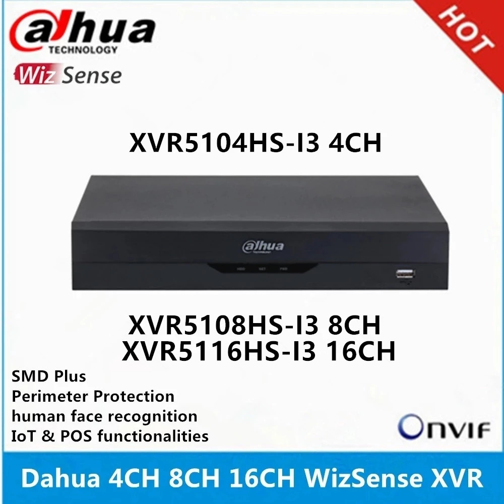 Dahua XVR5104HS-I3 4CH & XVR5108HS-I3 8CH &XVR5116HS-I3 16CH WizSense XVR Recorder max support 6MP ip camera & 5mp hdcvi camera