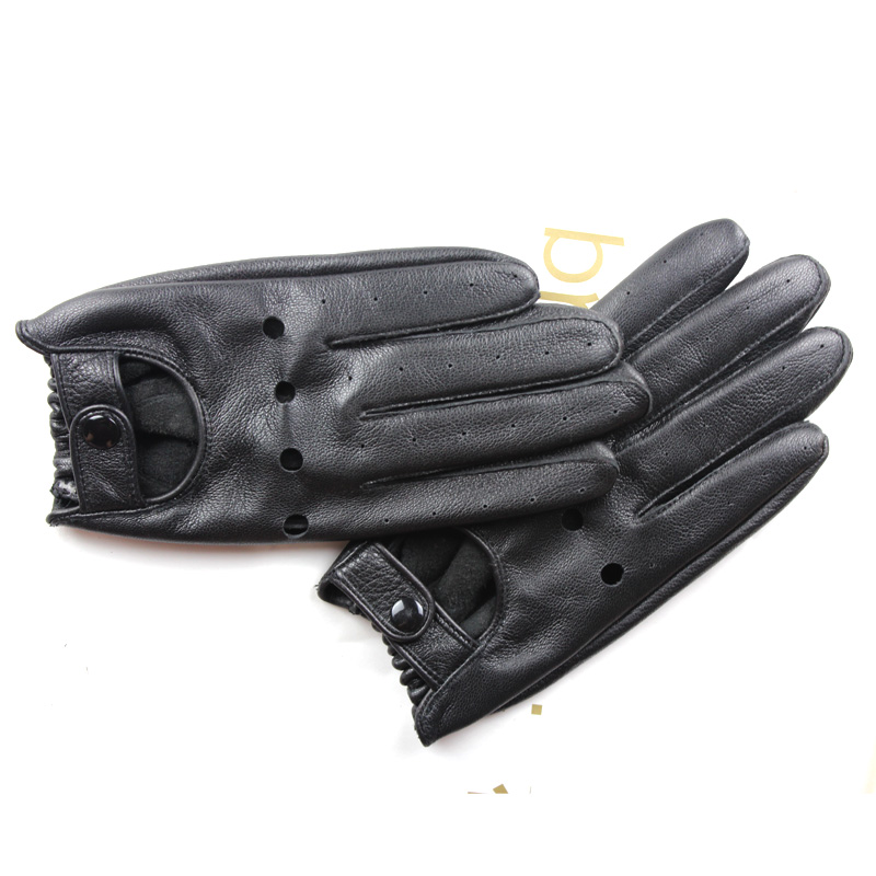 Driving Hot Men's Luxurious sheepskin Winter Autumn Driving Keep Warm Gloves Cashmere Tactical gloves Black Outdoor Sports