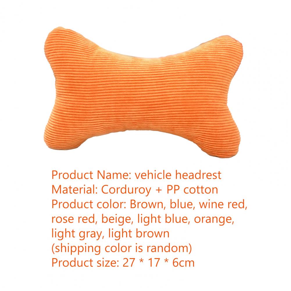 Car Seat Headrest Breathable Household Corduroy Bone Shaped Ergonomic Car Seat Pillow for Car Interior Accessories Neck Pillow