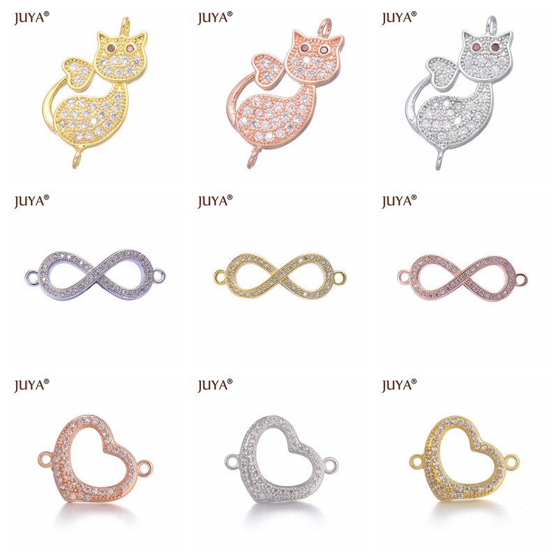 Crystal Rhinestones Circle Karma Infinity Connector DIY Bracelet Earrings Findings Loop Round Connectors for jewelry making 4pcs