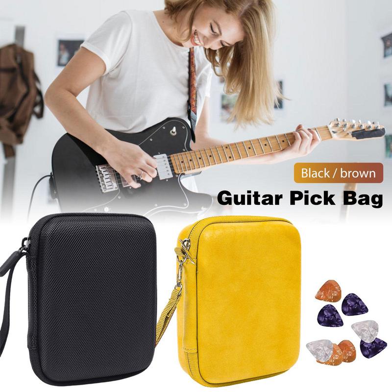 Guitar Pick Box Holder Waterproof Storage Case For Guitar Pick Dustproof Pick Pouches With Soft Lining For Tuner Capo Strings
