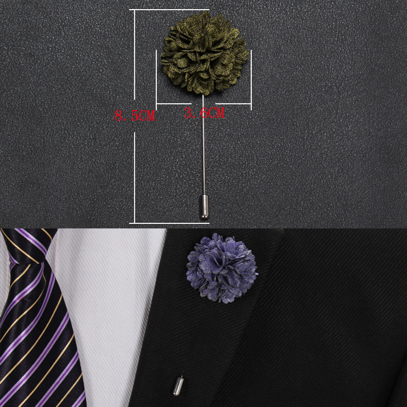 Tailor Smith New Lapel 17 colors Flower Fabric Handmade Brooch Pin Boutonniere Stick Men Cool Beautiful Suit Accessories Wedding