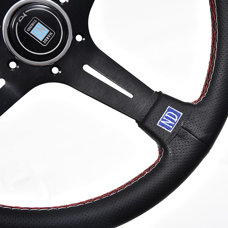 350MM Universal Classic ND Racing Steering Wheel Leather Deep Corn Nardi Steering Wheel for VW TOYOTA HONDA BMW Citroen