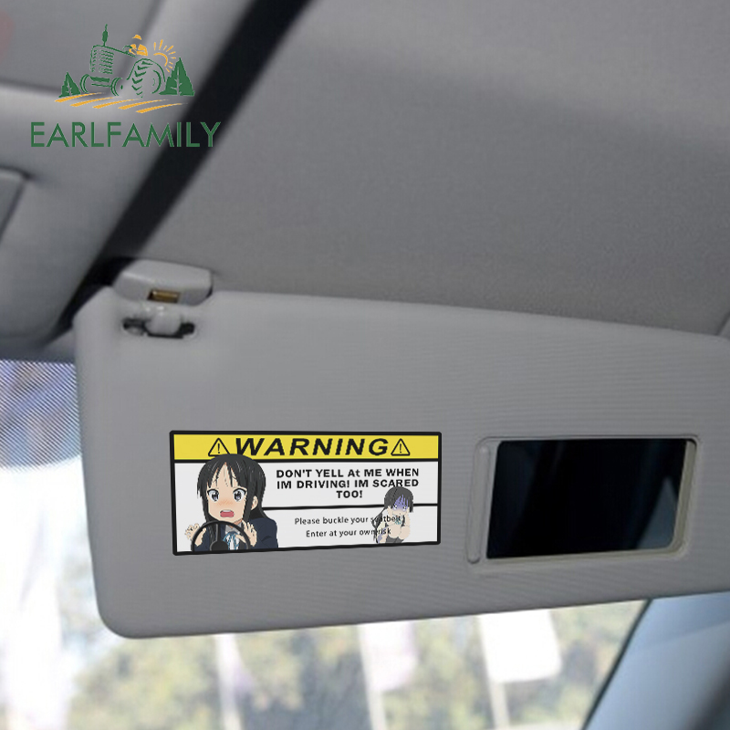 EARLFAMILY 13cm x 5.9cm for K-ON Dangerous Driving Warning Anime Car Stickers Funny Caravan Decal Motorcycle Light Barrier Decor