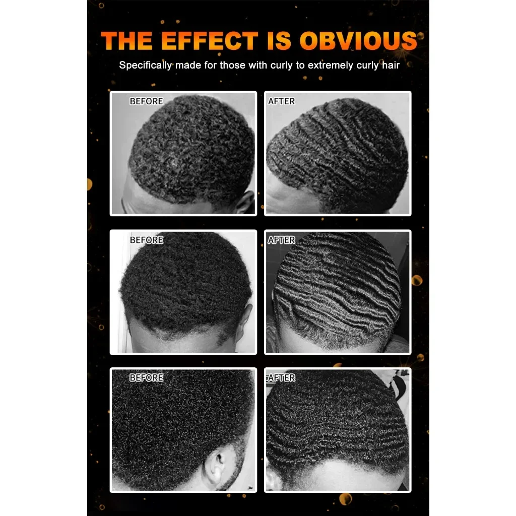 2024 Natural Wave Control for Black Men Strong Hold 360 Waves Layered Style Clay Wavy Grease Builder for Hair Silky Shine