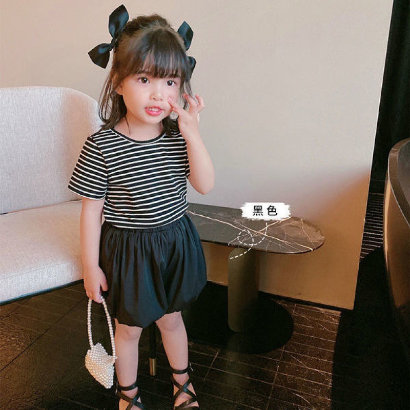 Kids Girls Black White Shorts 2021 New Baby Girls Cute Bloomers Solid Casual Pumpkin Pants Summer Loose Underpants For 12M-6Y