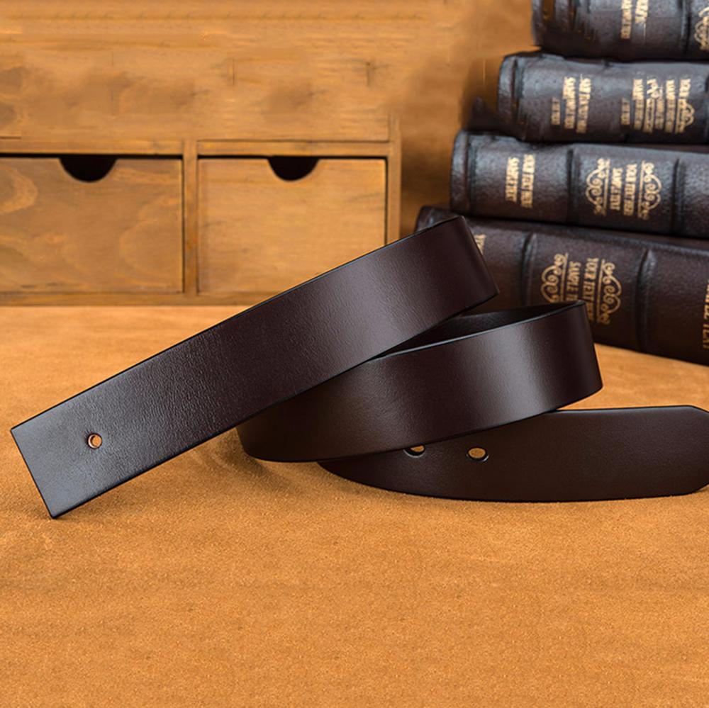 HIDUP Top Quality Pure Solid Cowhide Leather for Pin Smooth Belts Men Cow Strap Vintage Belts 38mm Width Without Buckle NWJ627