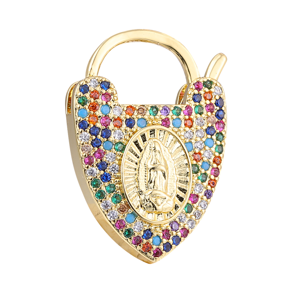 Juya DIY Heart Snake Tiger Rainbow Saint Virgin Screw Carabiners Locket Clasps Accessories For Handmade Charms Jewlery Making