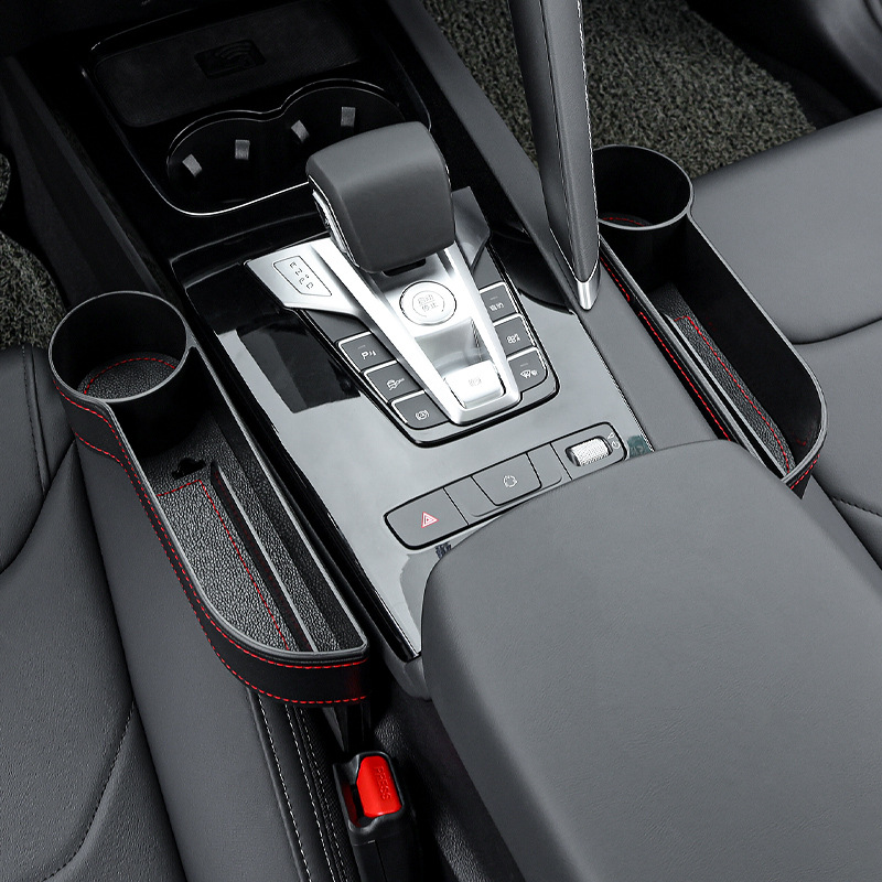 Leather Gap Storage Box For Car Seat Crevice Storage Box Vehicle Organizer Bag Stowing Tidying Automotive Interior Accessories