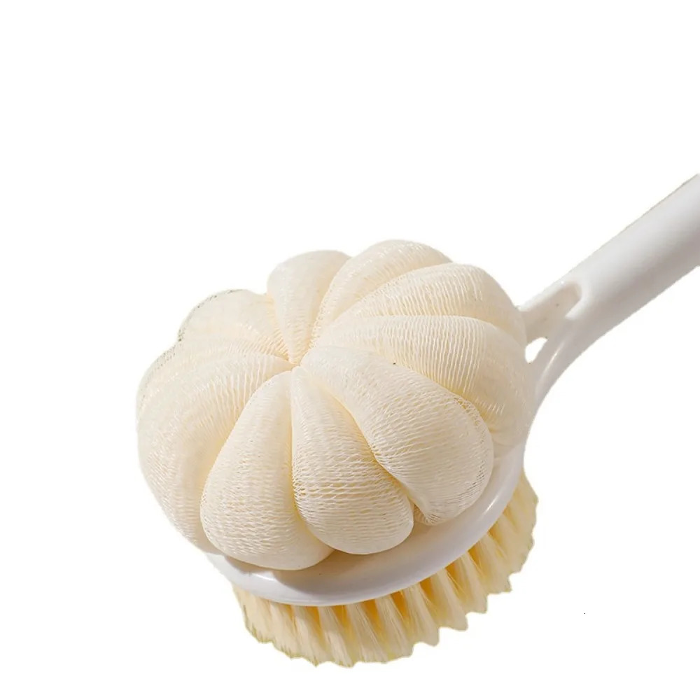 Silicone Double Side Brush Head Back Scrubber Shower Brush With Long Handle Dry Skin Exfoliating Body Massage Cleaning Tools 240624