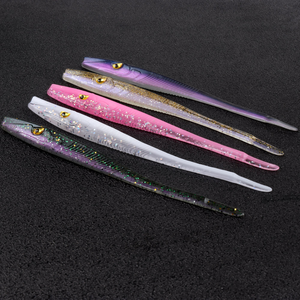 6pcs Crazy Slug Soft Fishing Lure 130mm 3.8g Artificial Bait Fishing Tackle Good Quality Worms Shad Eel Seabass Fishing Tackle
