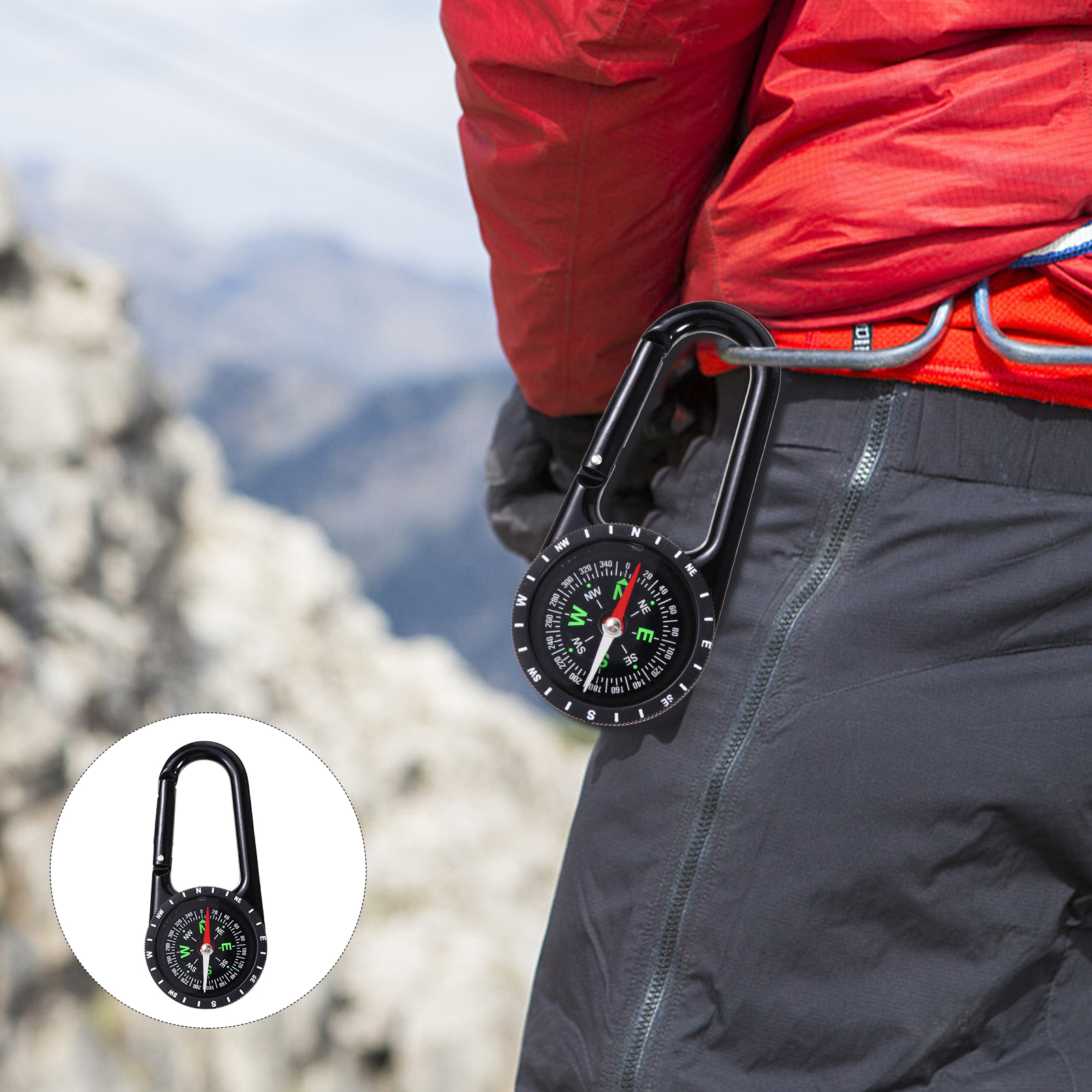 Backpack Travel Orienteering Compass Mini Party Favor Hiking Backpacking Survival Backpacks Tool Carabiner