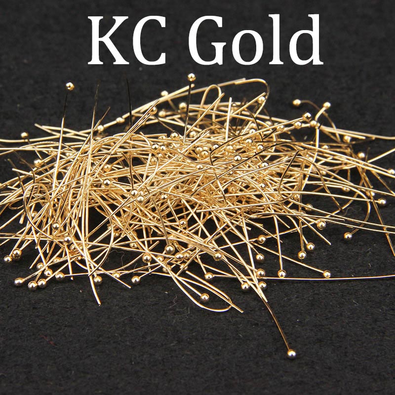 200Pcs/Lot Length 16/20/25/30/35/40/50 mm Gold Color Metal Ball Connector for Diy Jewelry Making Findings Head Pins Dia 0.5mm