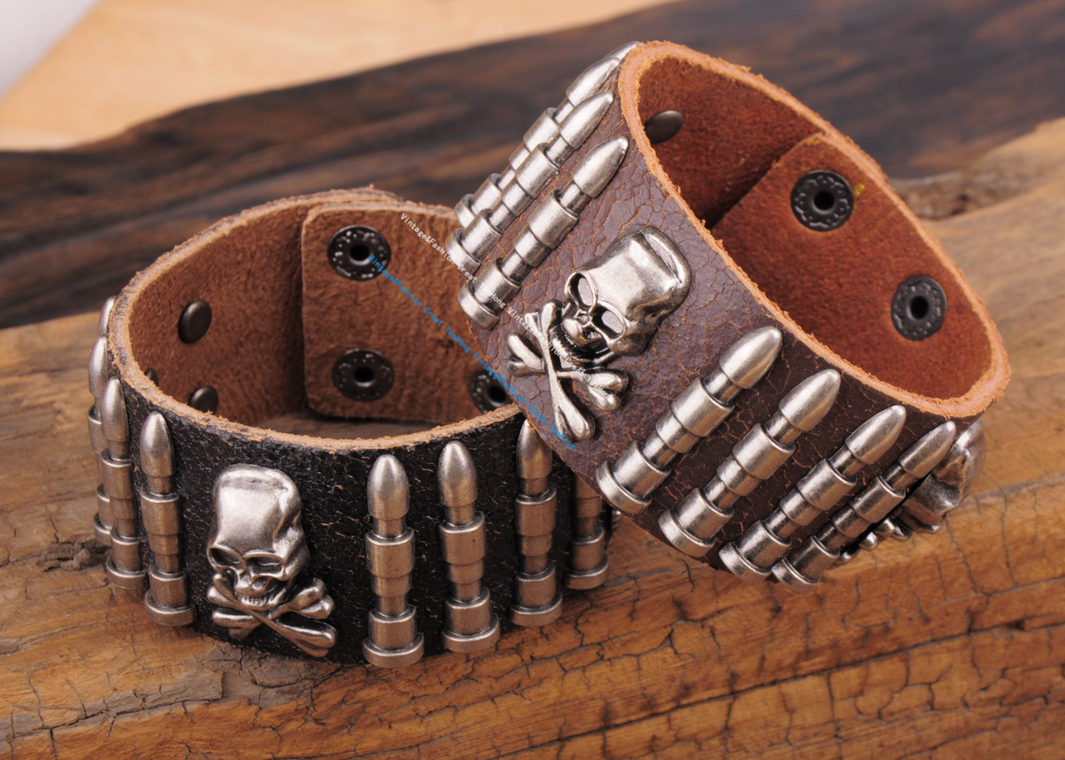 G563 Black Rock Army Bullet Studded Men's Single Wrap Leather Bracelet Wristband Wide Cuff New
