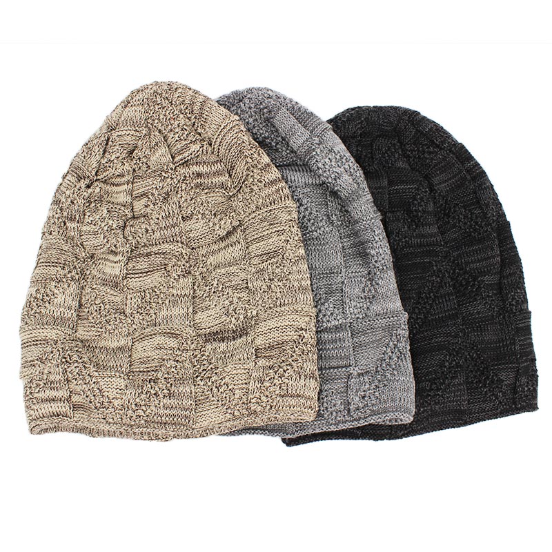 ALTOBEFUN Men Skullies Beanie Winter Hat Faux Fur Warm Baggy Knitted Hat Adult Beanies Knit Thick Hat For Women Caps BHT138